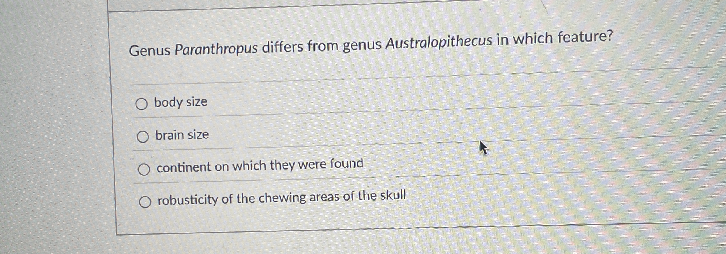 Genus Paranthropus differs from genus