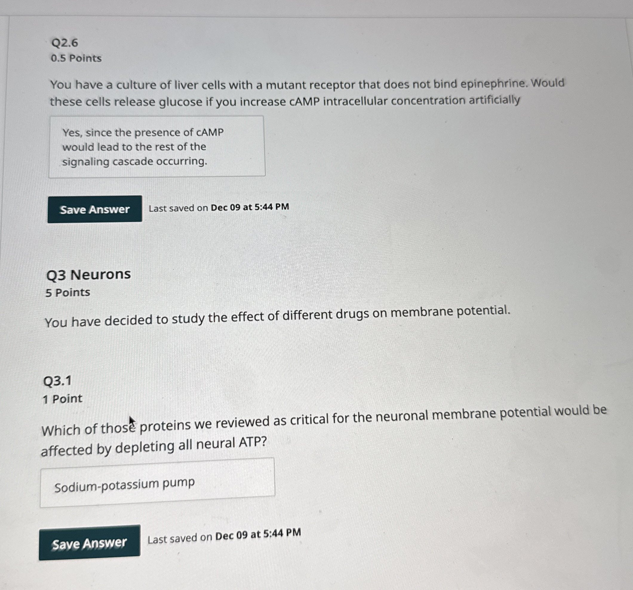 Q 2 . 6 0 . 5 Points You have a culture of liver