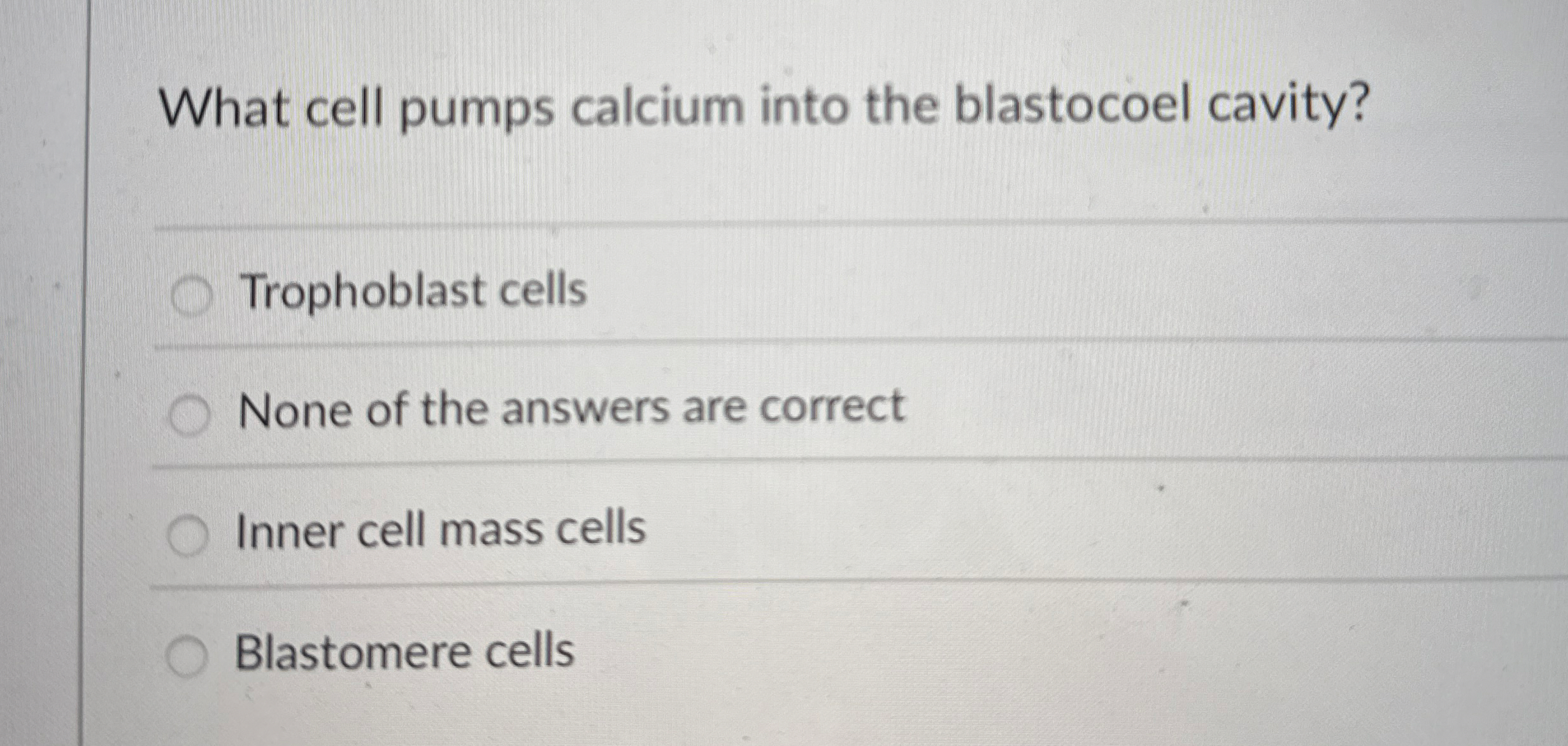 What cell pumps calcium into the blastocoel