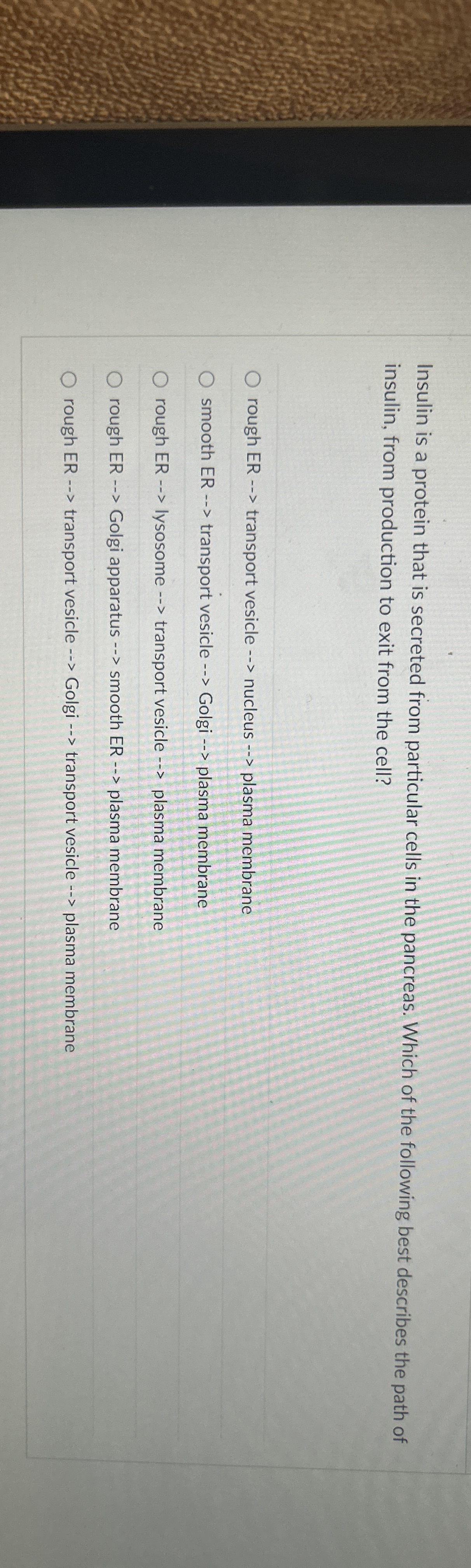 Insulin is a protein that is secreted from