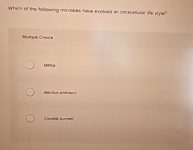 Which of the following microbes have evolved an