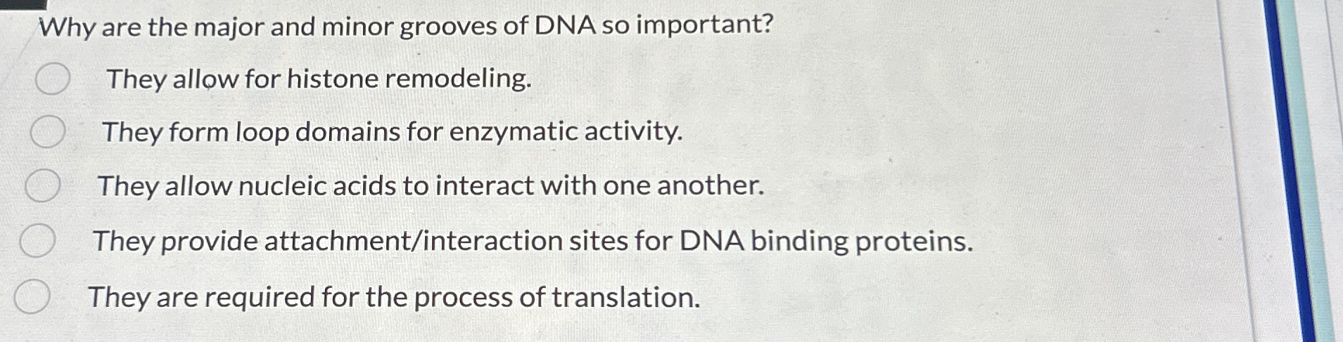 Why are the major and minor grooves of DNA so