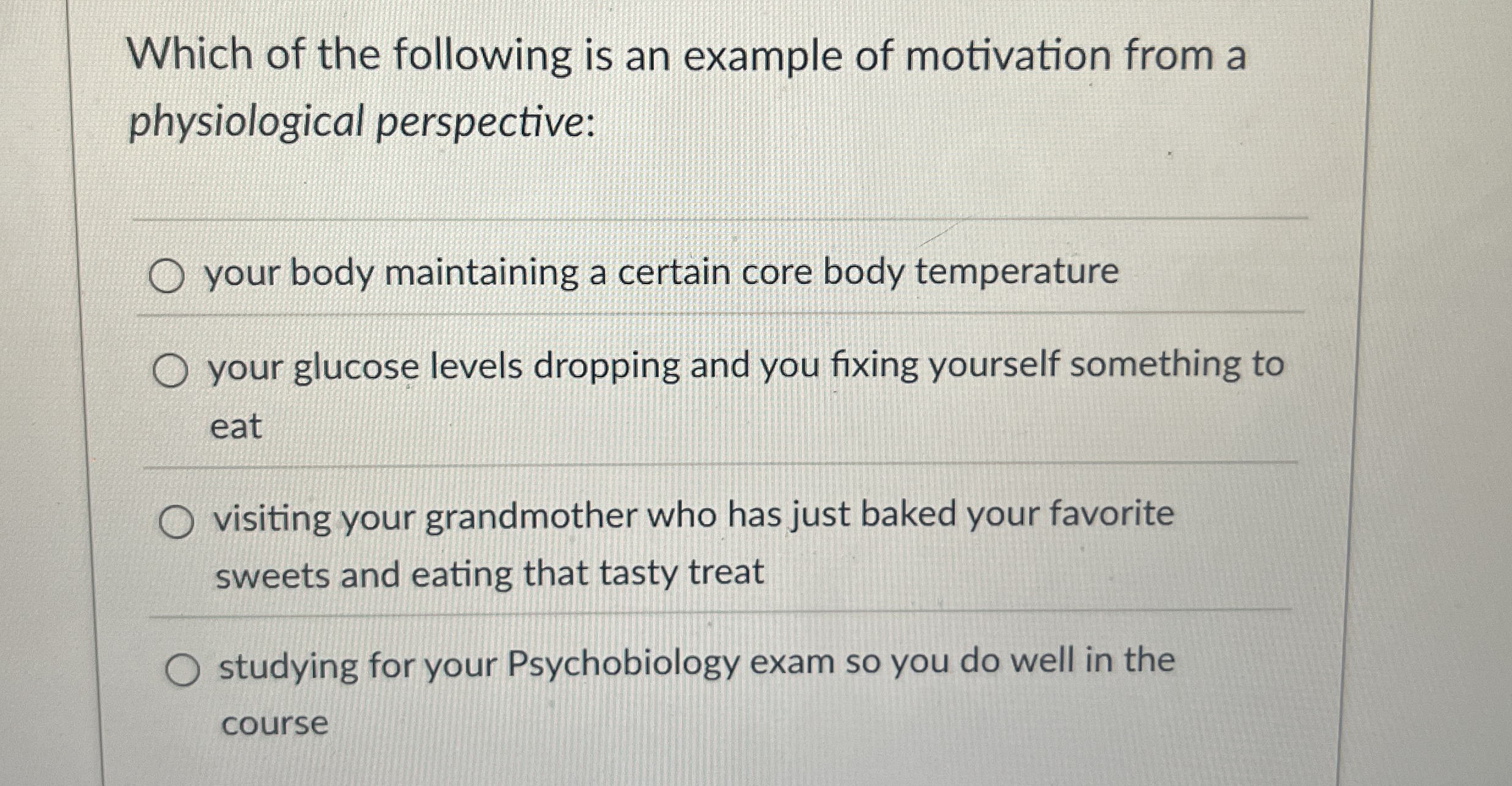 Which of the following is an example of