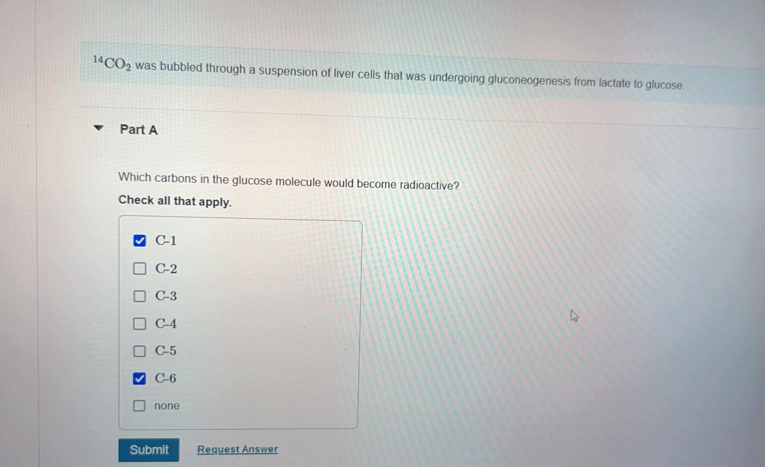 ? 1 4 C O 2 was bubbled through a suspension of