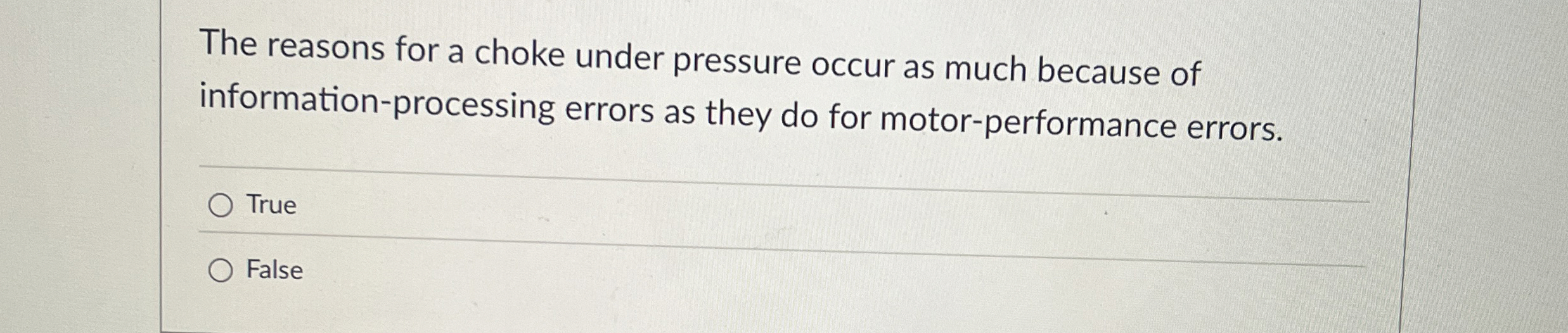 The reasons for a choke under pressure occur as