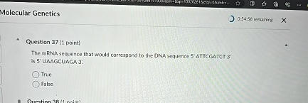 Molecular Genetics 0 . 5 4 5 8 remainin Question