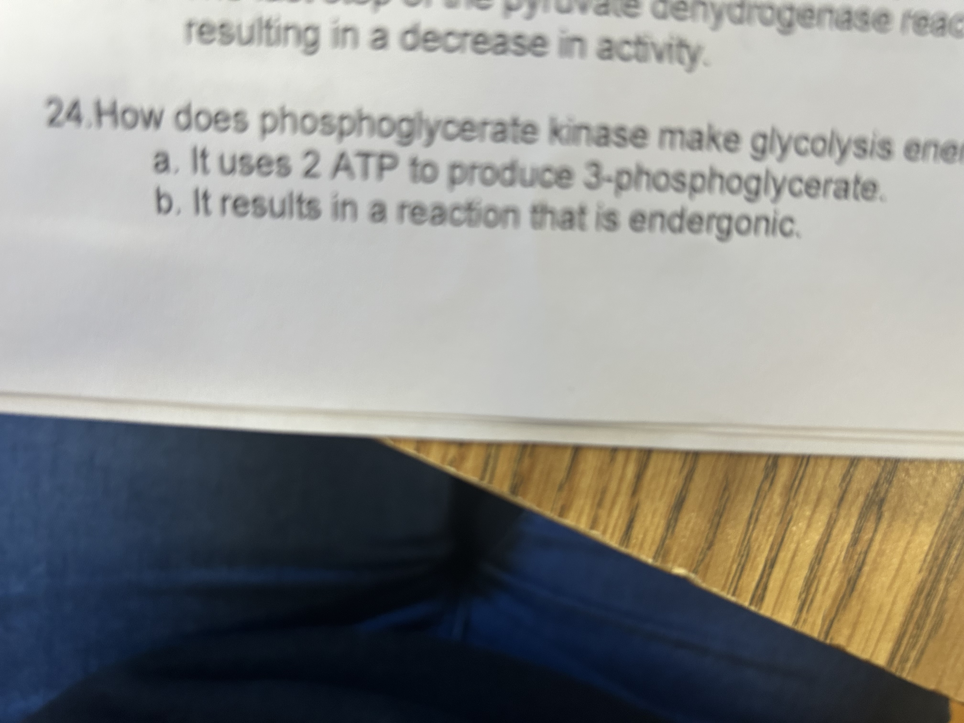 denydrogenase reac resulting in a decrease in