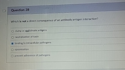 Question 2 8 Which is not a direct consequence of