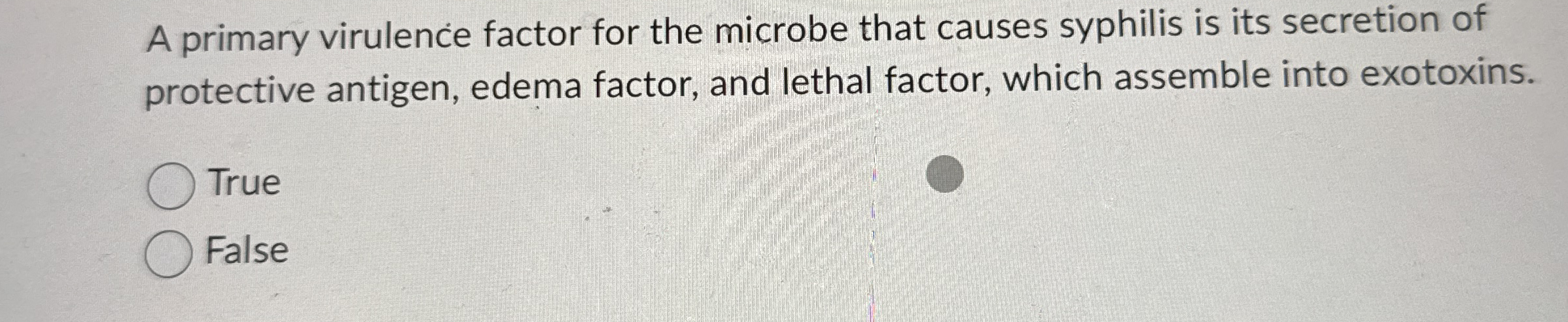 A primary virulence factor for the microbe that