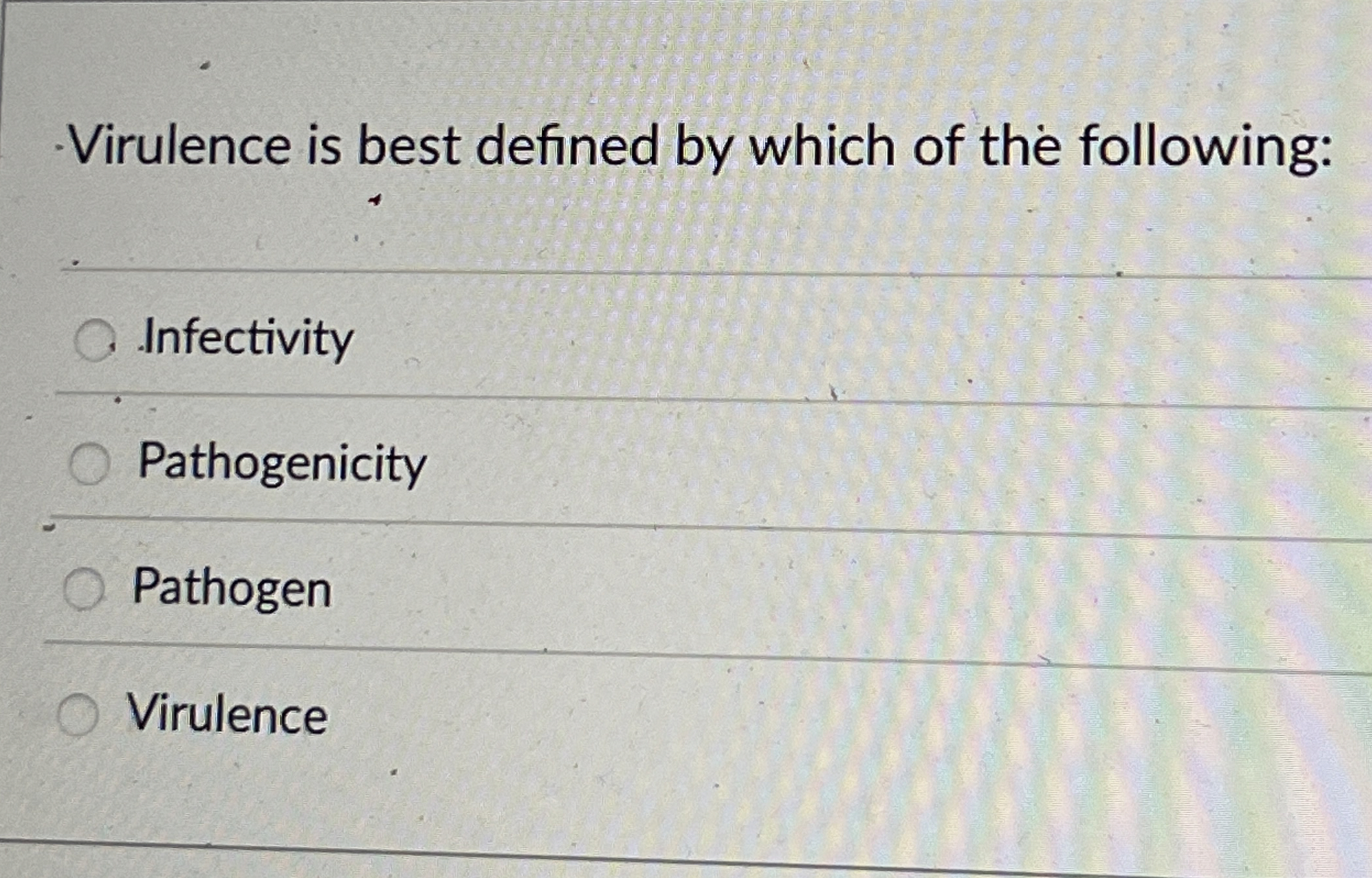 Virulence is best defined by which of the