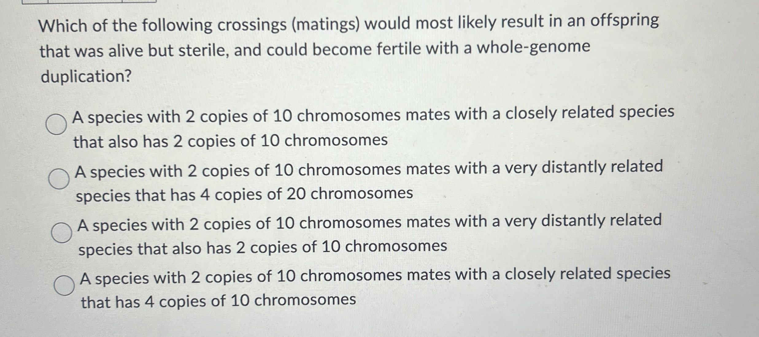 Which of the following crossings ( matings )