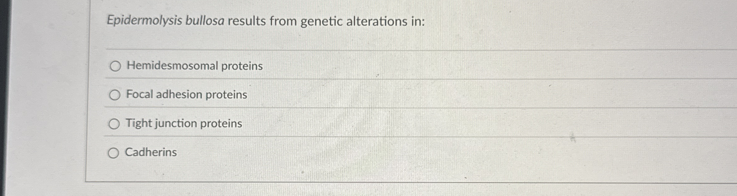 Epidermolysis bullosa results from genetic