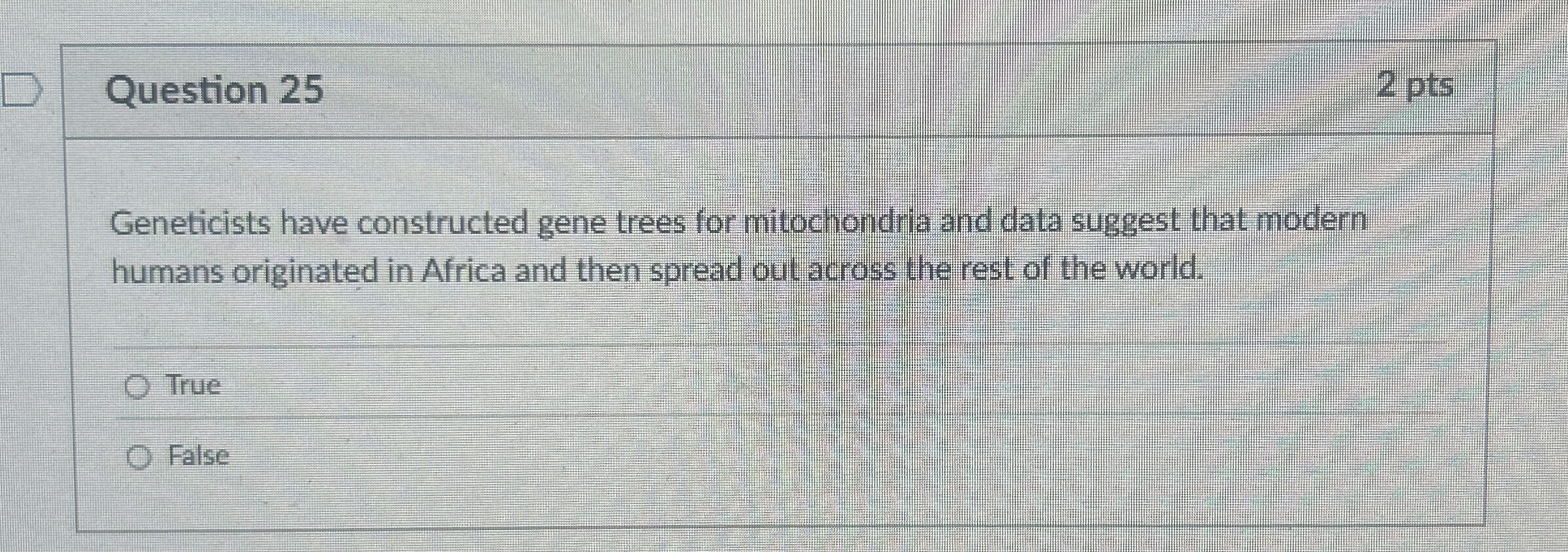 Question 2 5 2 pts Geneticists have constructed