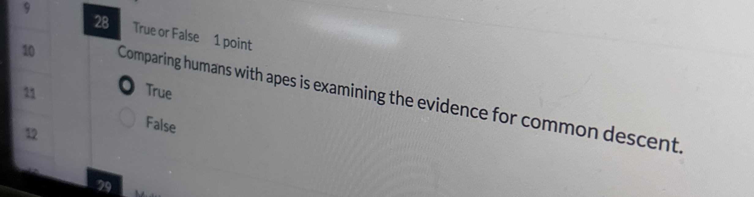 2 8 True or False 1 point Comparing humans with