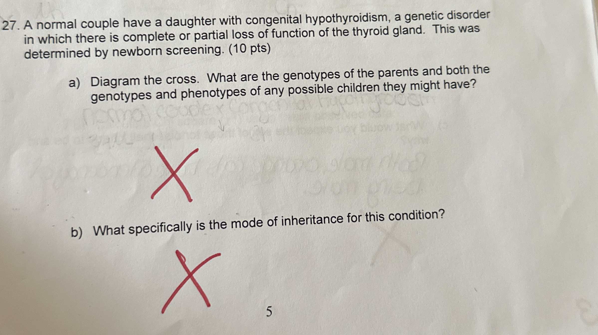 A normal couple have a daughter with congenital