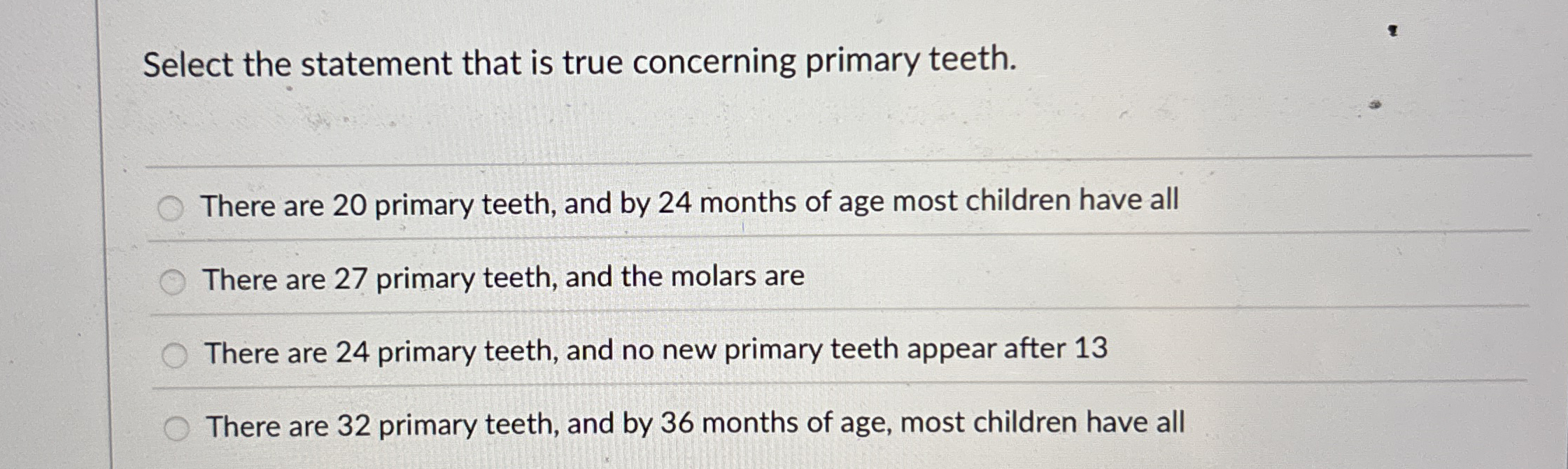 Select the statement that is true concerning