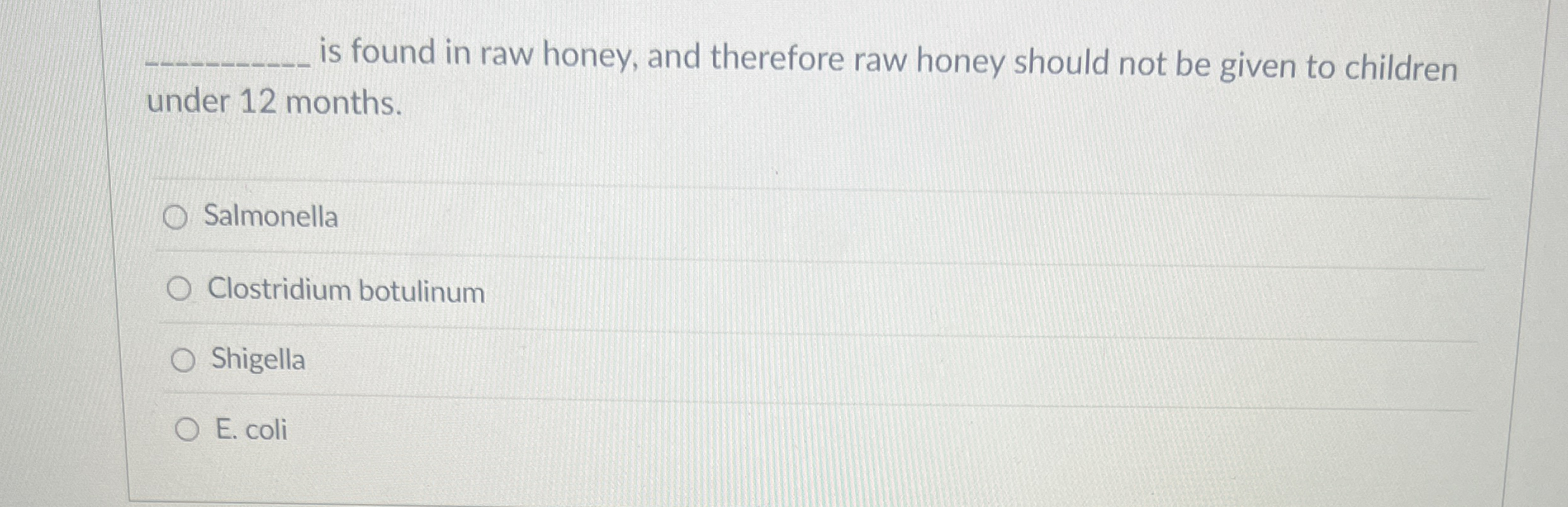 q , is found in raw honey, and therefore raw