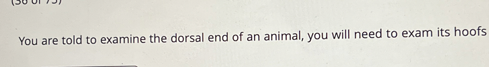 You are told to examine the dorsal end of an