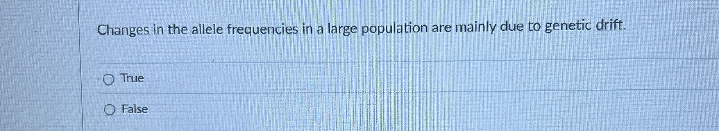 Changes in the allele frequencies in a large