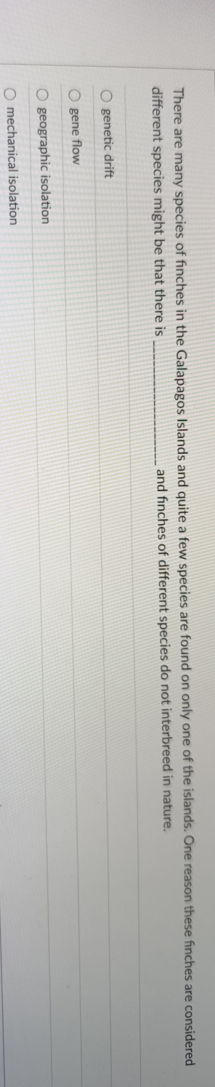 There are many species of finches in the