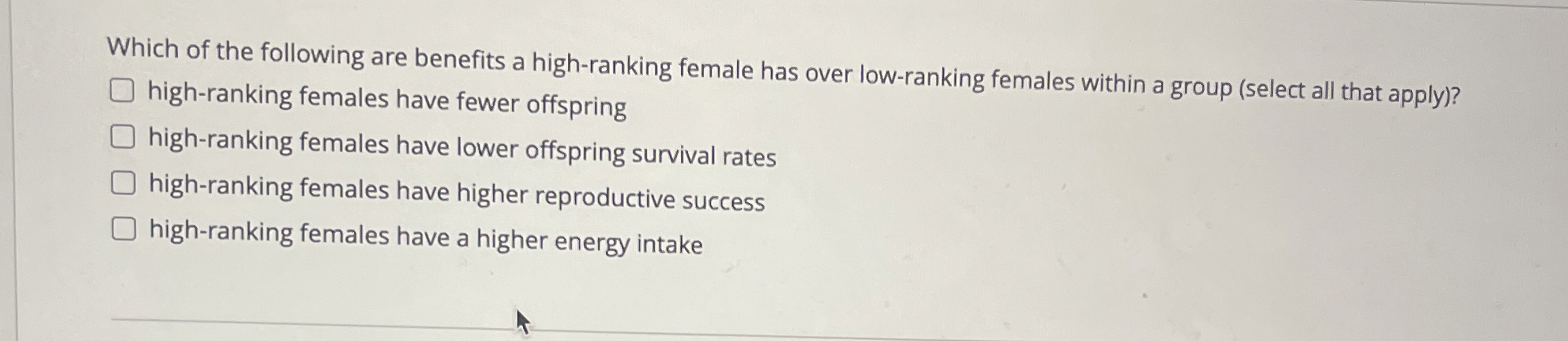 Which of the following are benefits a high -