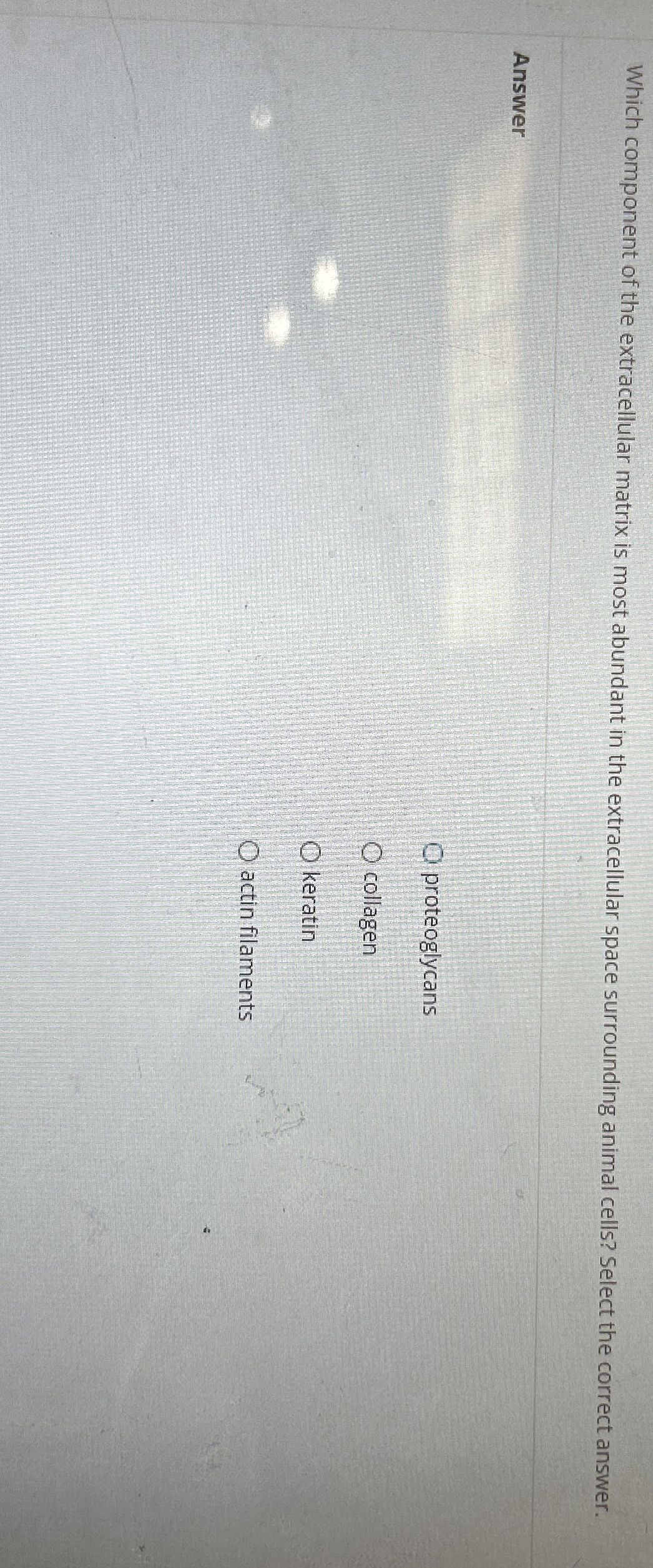 Which component of the extracellular matrix is