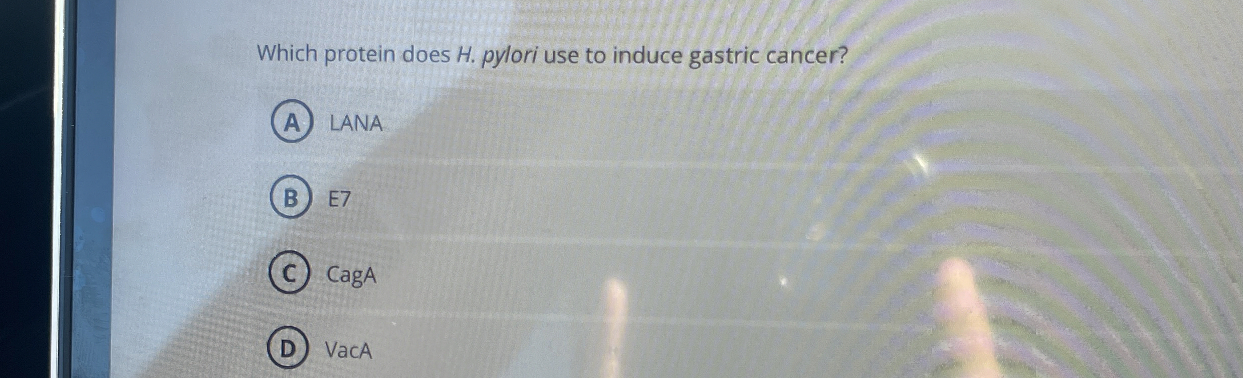 Which protein does H . pylori use to induce