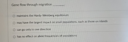 Gene flow through migration maintains the Hardy -