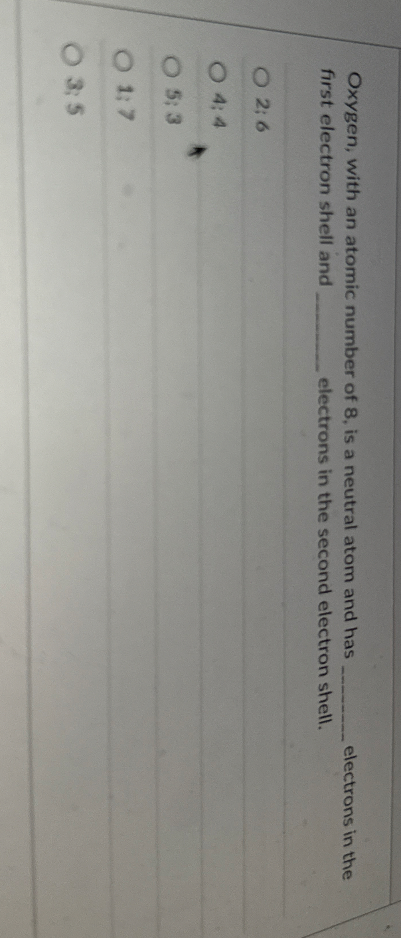 Oxygen, with an atomic number of 8 , is a neutral