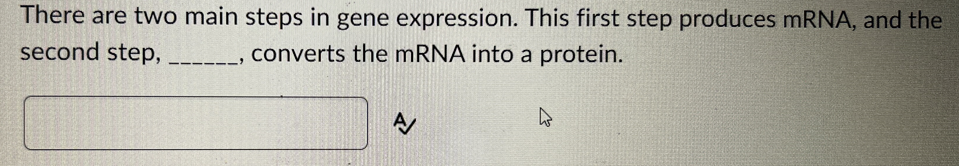 There are two main steps in gene expression. This