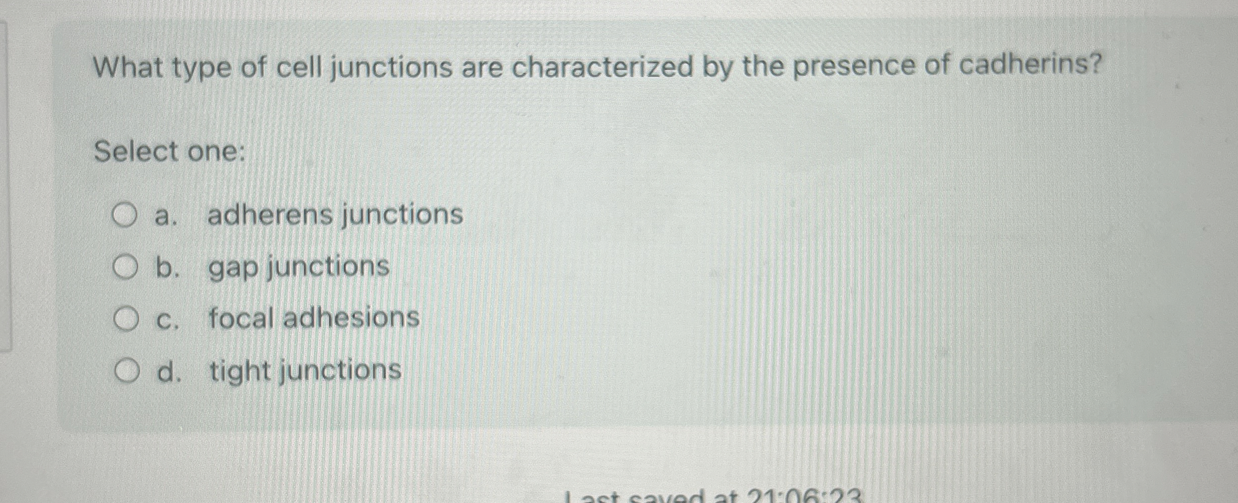What type of cell junctions are characterized by