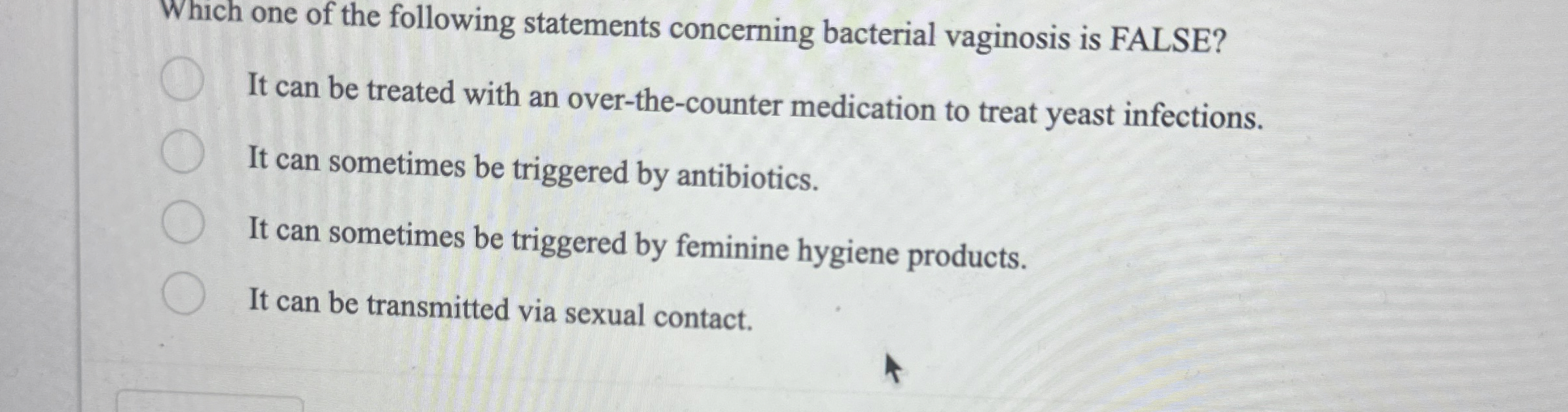 Which one of the following statements concerning