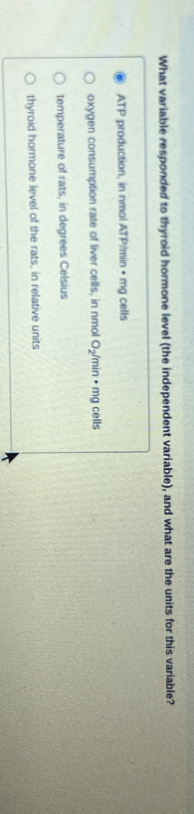What variable responded to thyroid hormone level