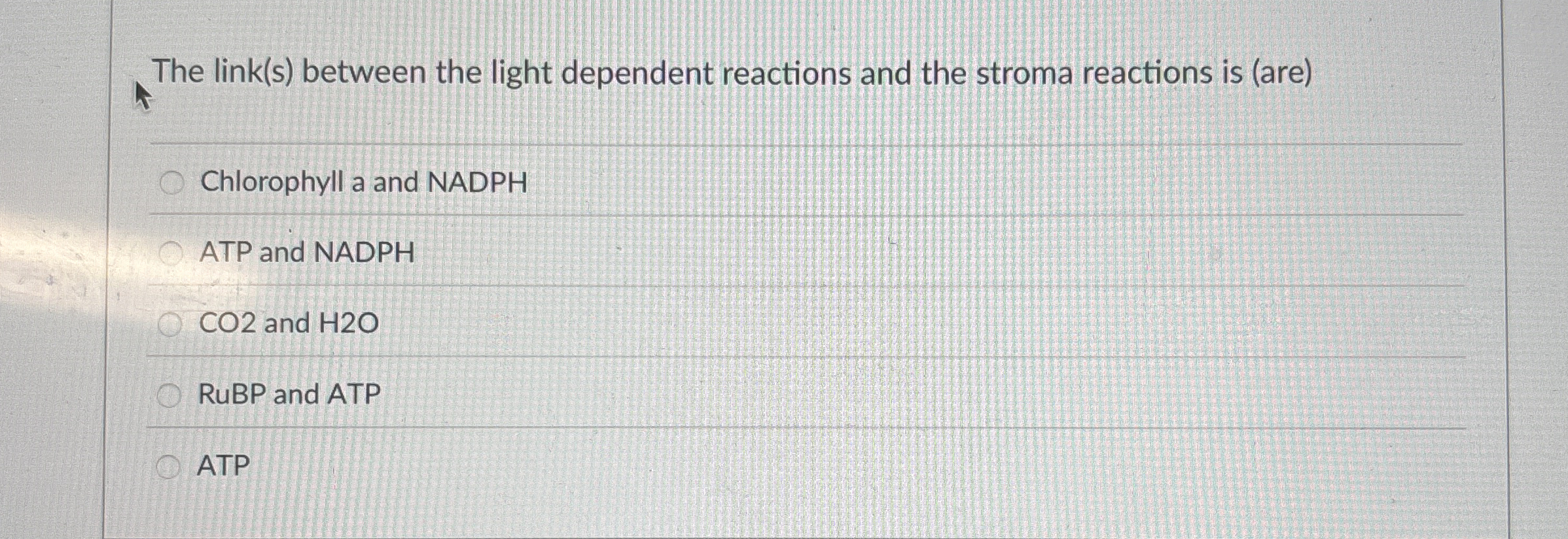 The link ( s ) between the light dependent