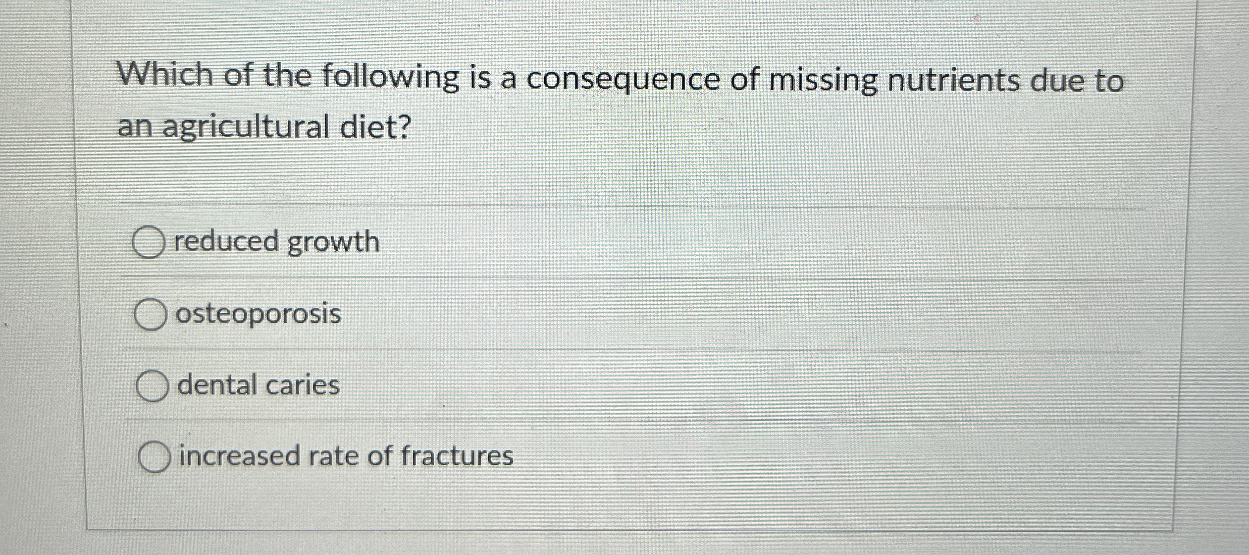 Which of the following is a consequence of
