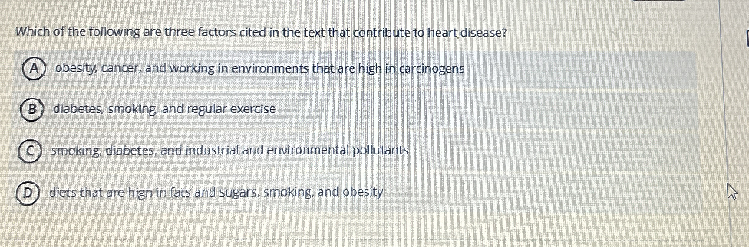 Which of the following are three factors cited in