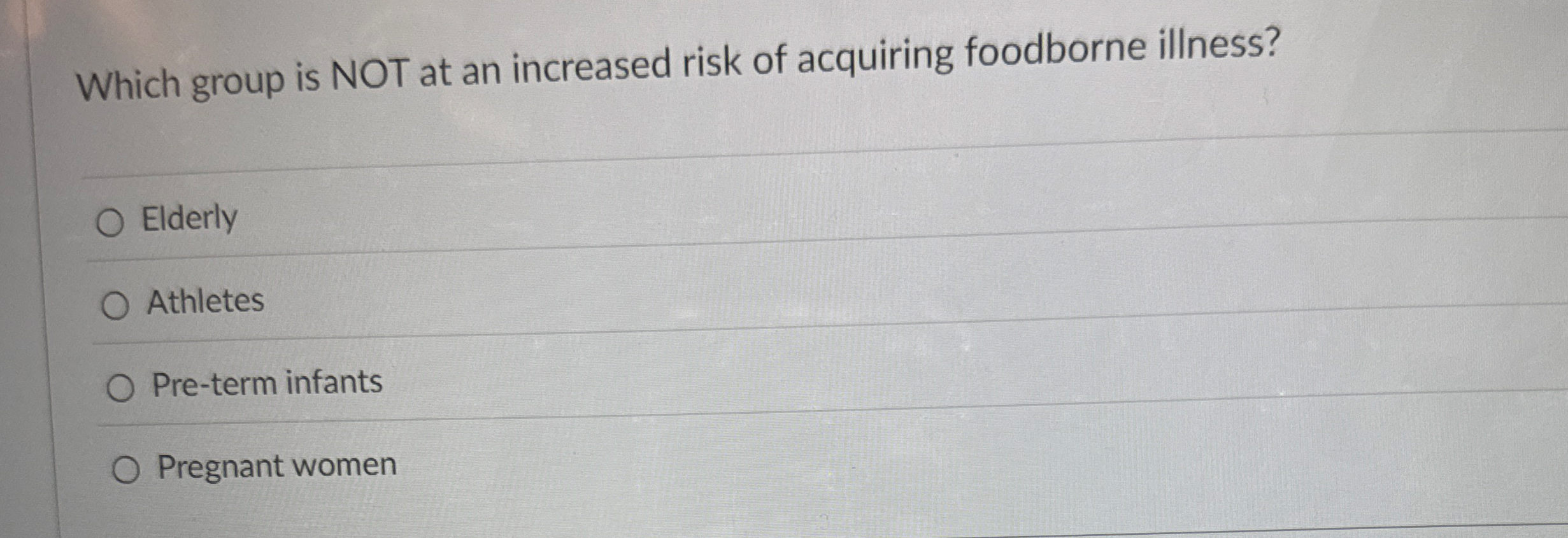 Which group is NOT at an increased risk of