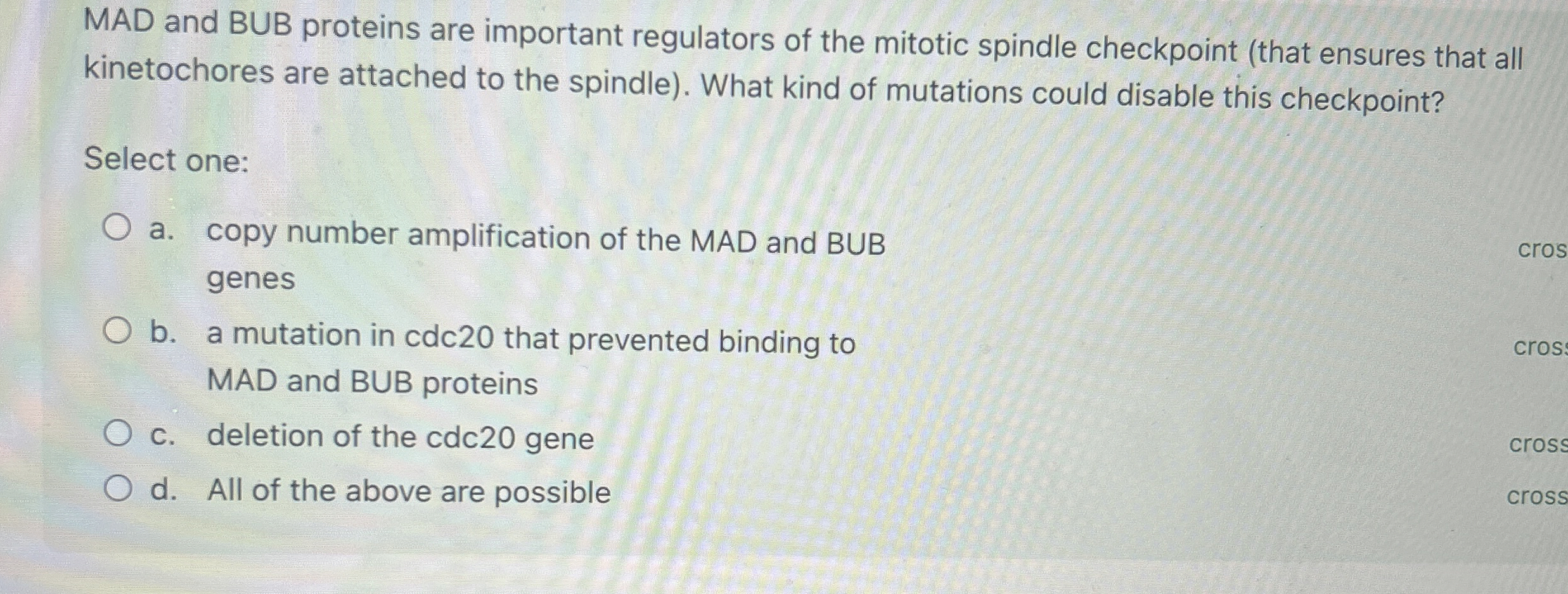 MAD and BUB proteins are important regulators of