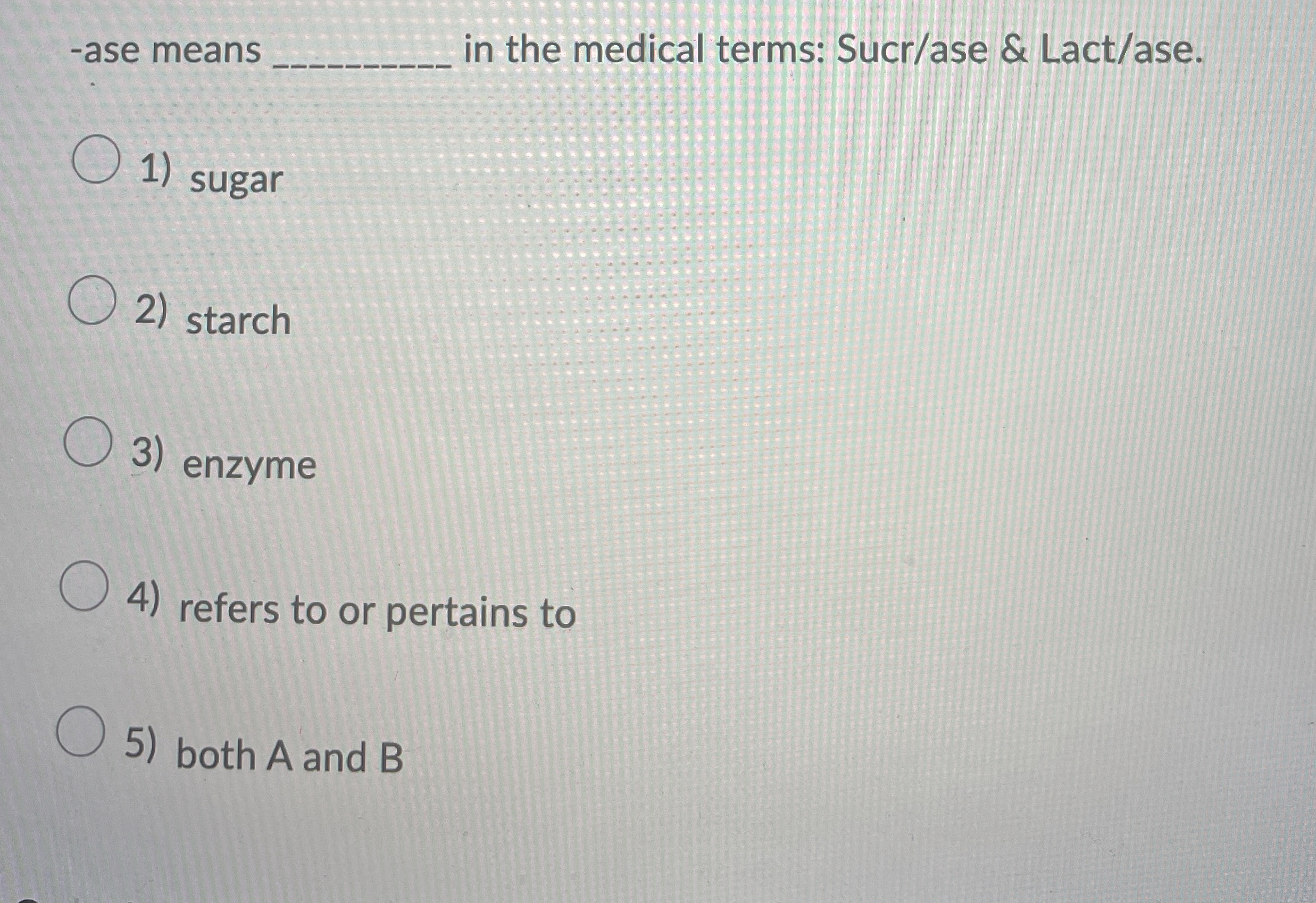 - ase means in the medical terms: Sucr / ase &