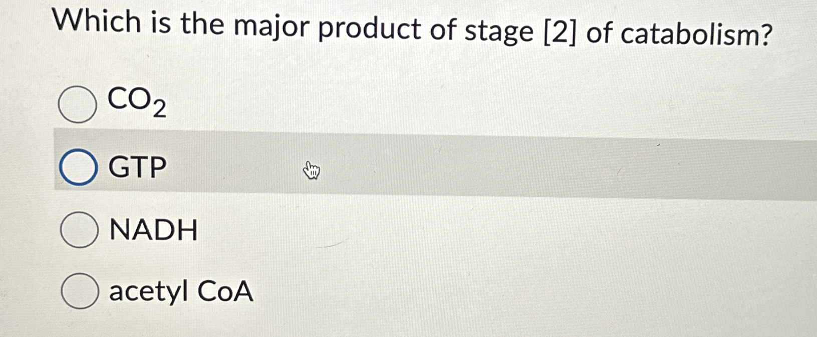 Which is the major product of stage [ 2 ] of