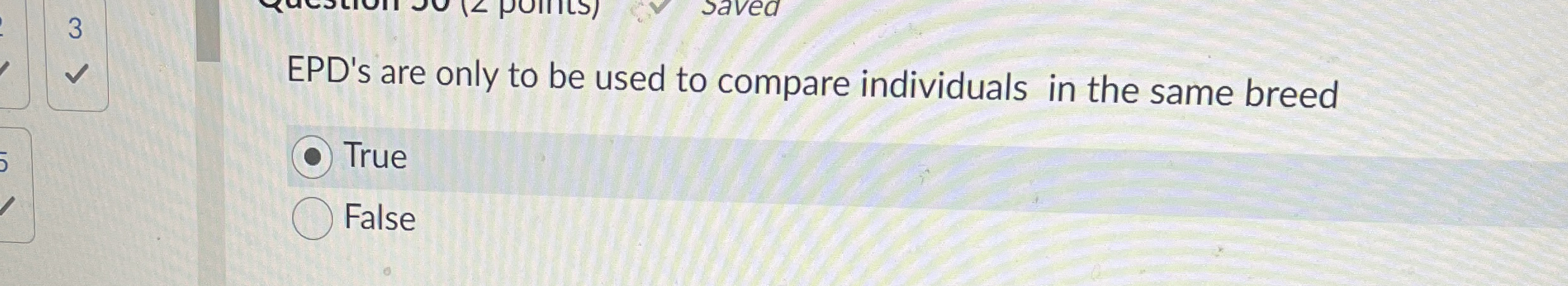 EPD's are only to be used to compare individuals