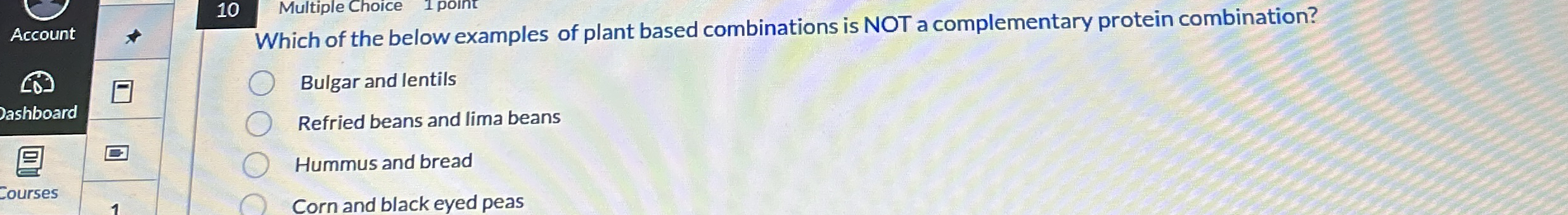 Which of the below examples of plant based