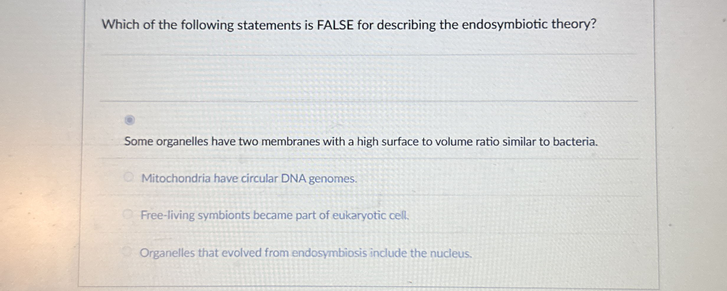 Which of the following statements is FALSE for