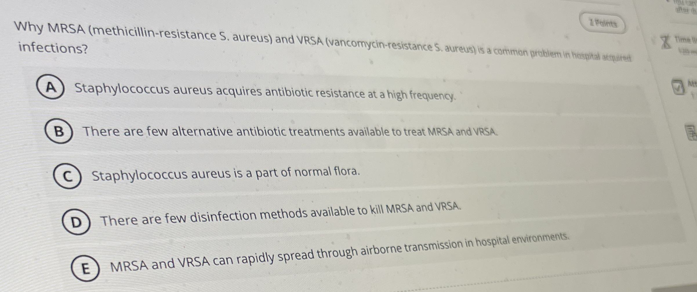 1 P ints Why MRSA ( methicillin - resistance S .