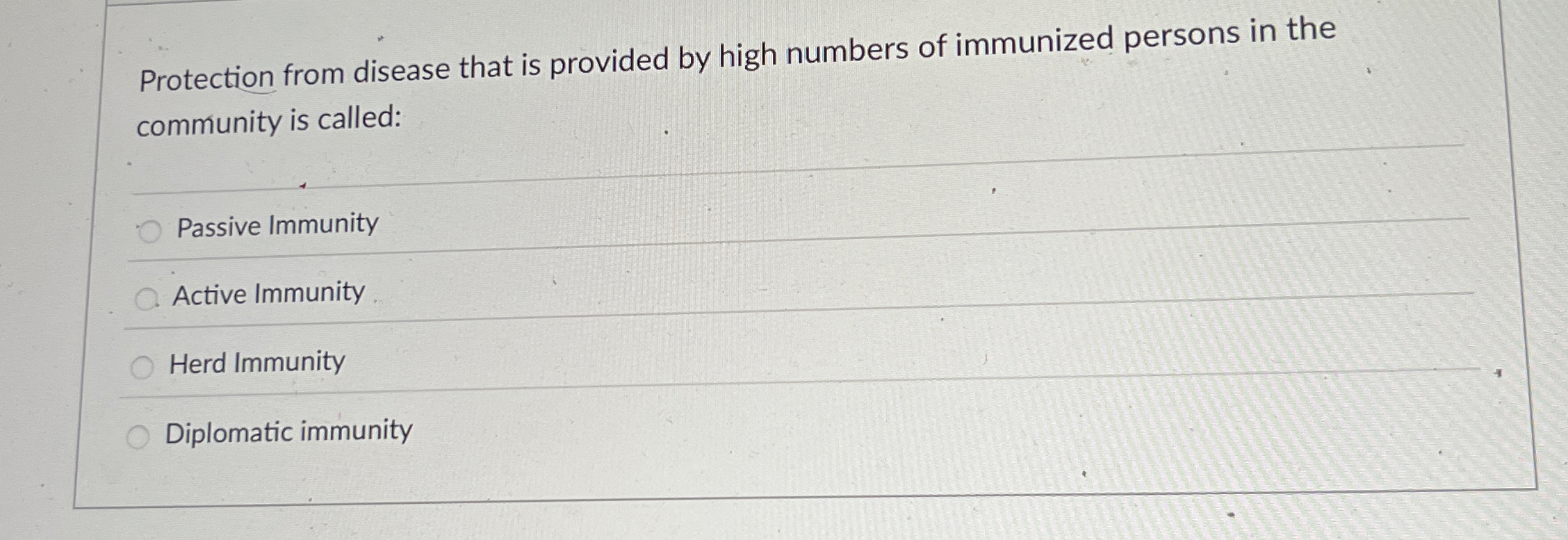 Protection from disease that is provided by high