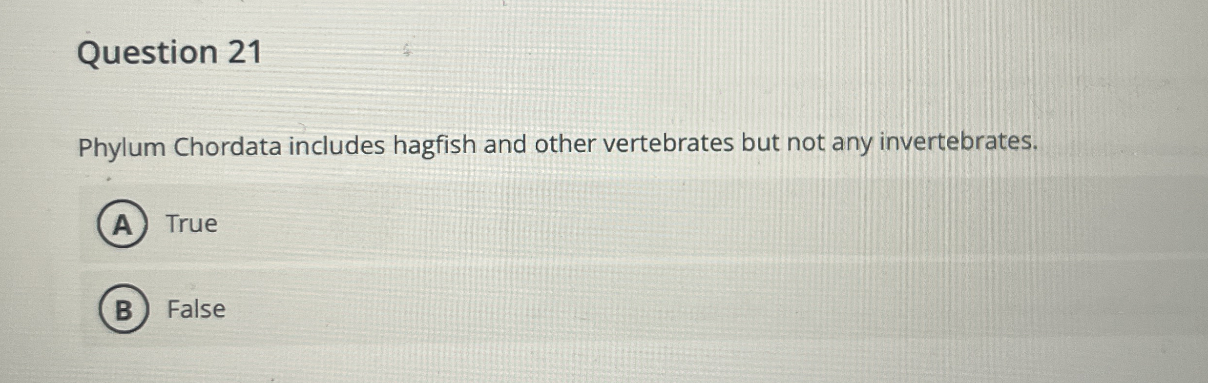 Question 2 1 Phylum Chordata includes hagfish and