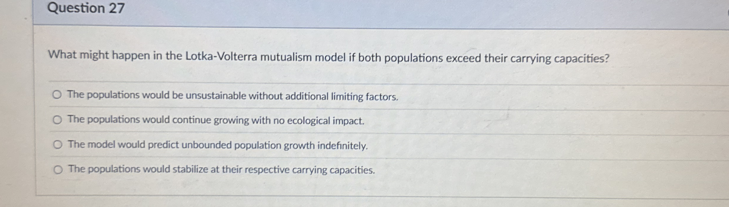 Question 2 7 What might happen in the Lotka -
