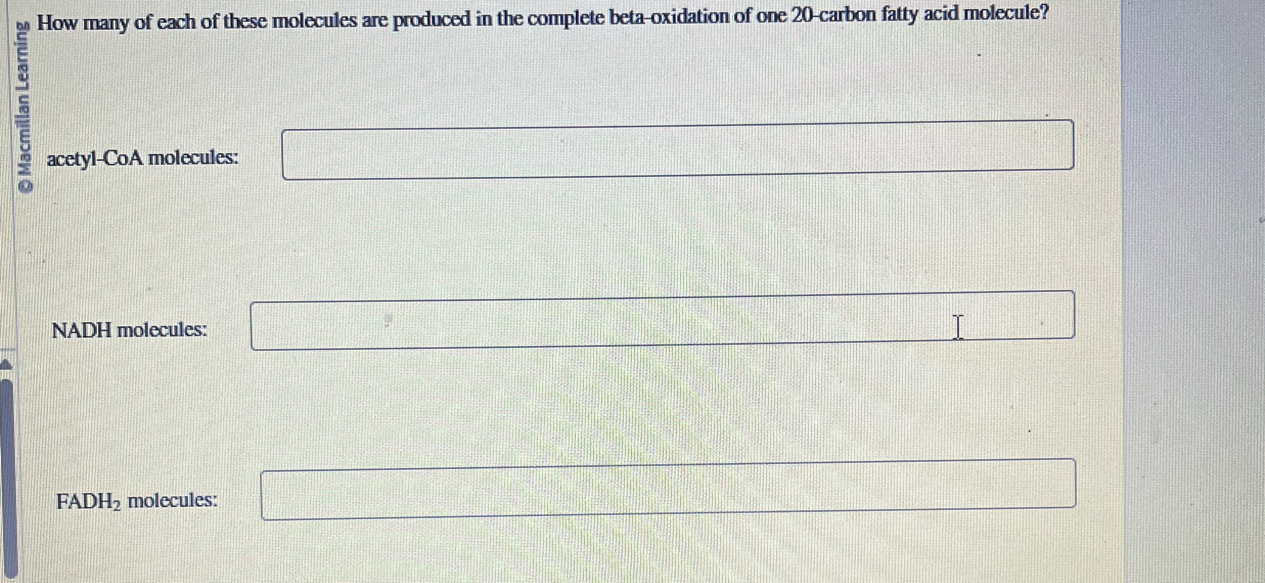 How many of each of these molecules are produced