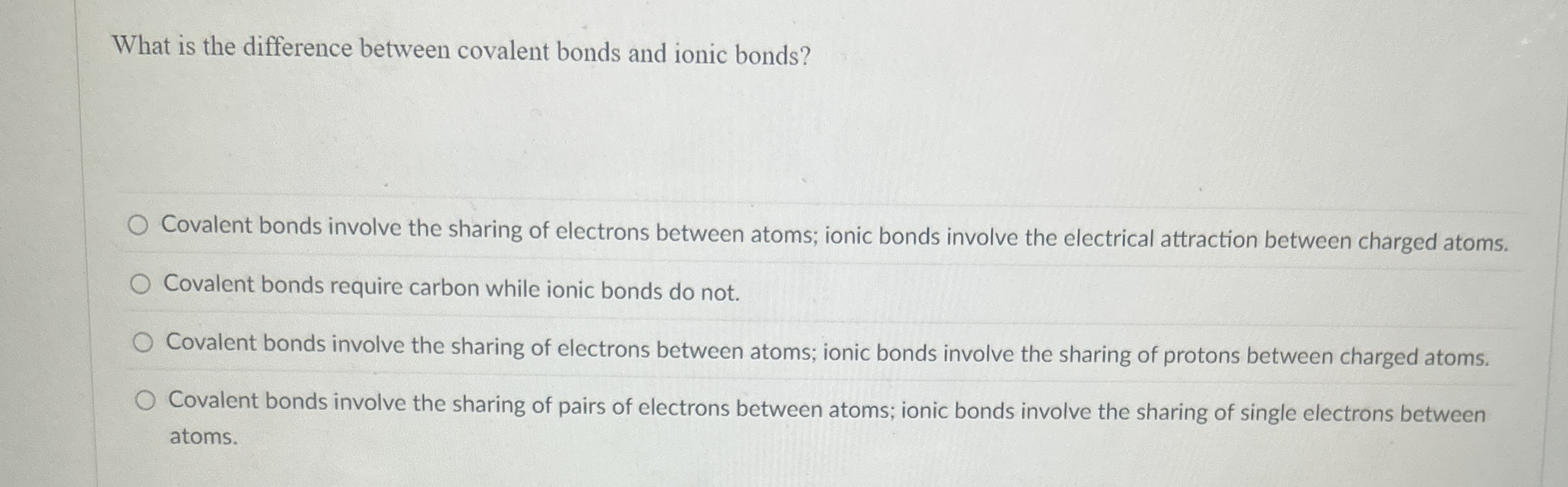 What is the difference between covalent bonds and