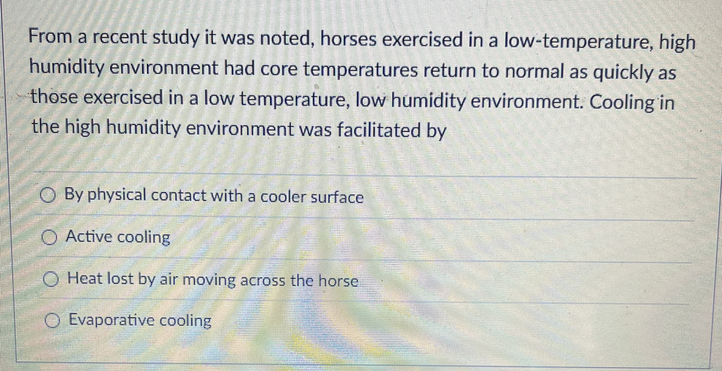 From a recent study it was noted, horses